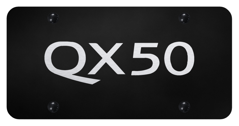 QX50 License Plate - Laser Etched Black