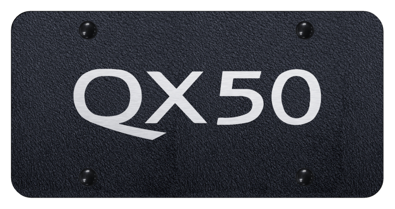 QX50 License Plate - Laser Etched Rugged Black