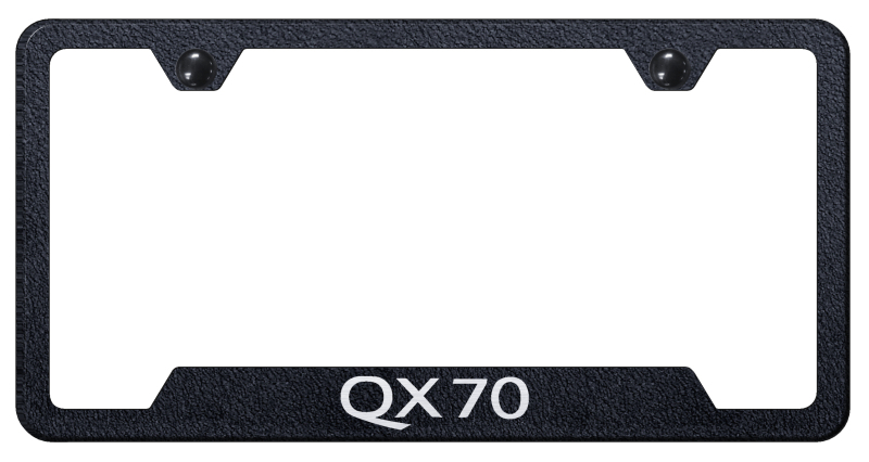 QX70 Cut-Out Frame - Laser Etched Rugged Black