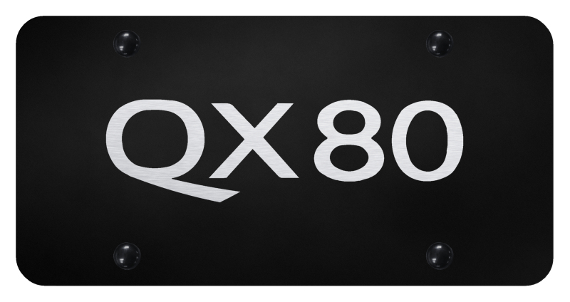 QX80 License Plate - Laser Etched Black