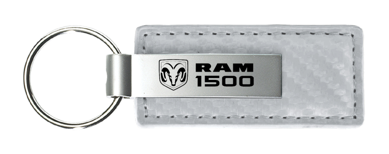 Ram 1500 Carbon Fiber Leather Key Fob - White