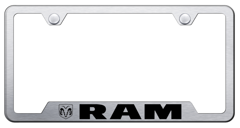 RAM Laser Etched Stainless Steel Cut-Out Frame - Finish:Brushed