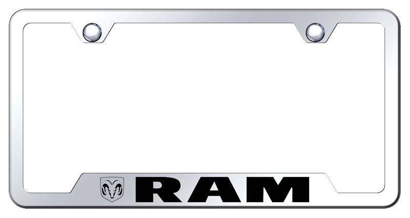 RAM Laser Etched Stainless Steel Cut-Out Frame - Finish:Mirrored