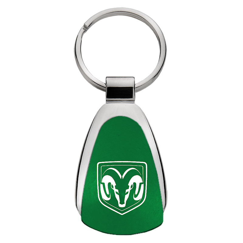 Ram Head Teardrop Key Fob - Green