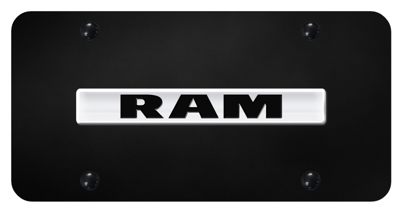 Ram Name License Plate - Chrome on Black