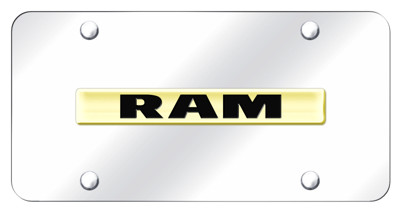 Ram Name License Plate - Gold on Mirrored