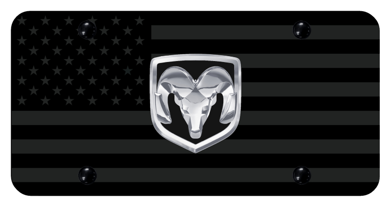 Ram OEM License Plate - UV Subdued Flag