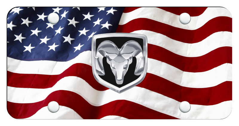 Ram OEM License Plate - UV Wave Flag