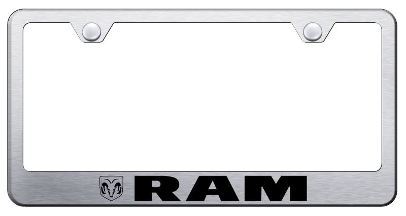 Dodge Ram Laser Etched Stainless Steel License Plate Frame - Finish:Brush