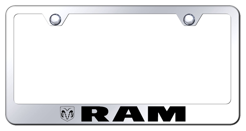 Dodge Ram Laser Etched Stainless Steel License Plate Frame - Finish:Mirror