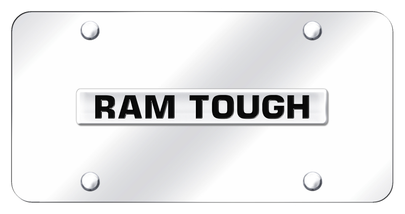 Ram Tough Name License Plate - Chrome on Mirrored