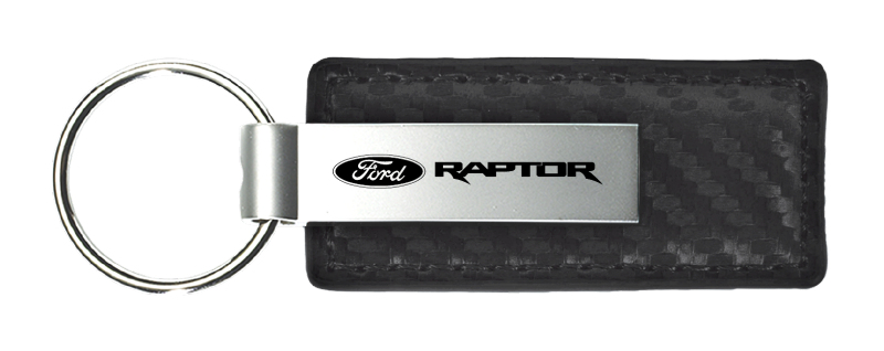 Raptor Carbon Fiber Leather Key Fob - Black
