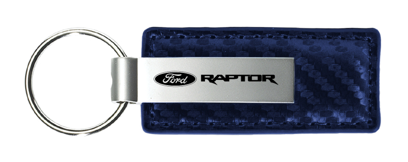 Raptor Carbon Fiber Leather Key Fob - Navy