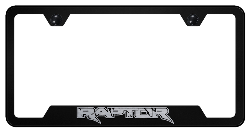 Raptor Laser Etched Stainless Steel Cut-Out Frame - Finish:Black