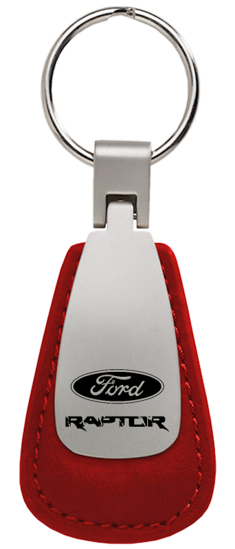 Raptor Leather Teardrop Key Fob - Red