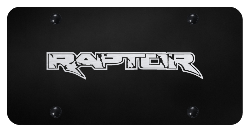 Raptor License Plate - Laser Etched Black