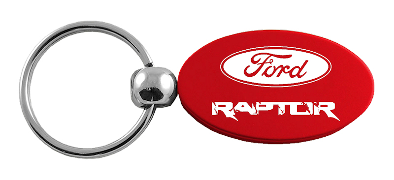 Raptor Oval Key Fob - Red