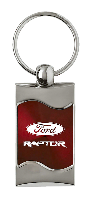 Raptor Rectangular Wave Key Fob - Burgundy