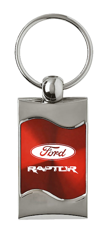 Raptor Rectangular Wave Key Fob - Red