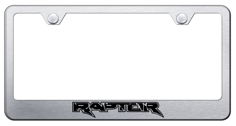 Ford Raptor Laser Etched Stainless Steel License Plate Frame - Finish:Brush