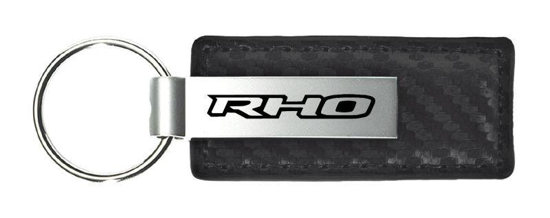 RHO Carbon Fiber Leather Key Fob - Black