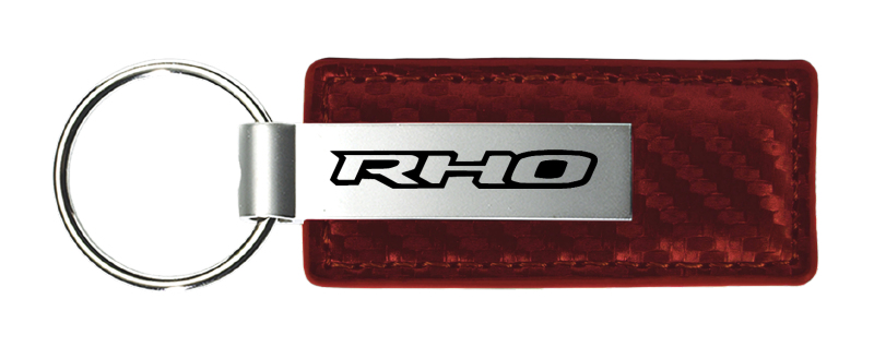 RHO Carbon Fiber Leather Key Fob - Burgundy