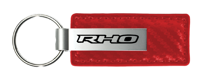 RHO Carbon Fiber Leather Key Fob - Red