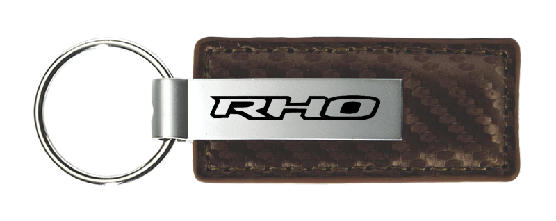 RHO Carbon Fiber Leather Key Fob - Taupe