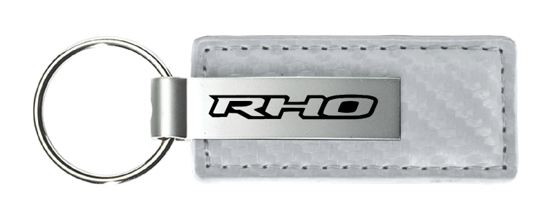 RHO Carbon Fiber Leather Key Fob - White