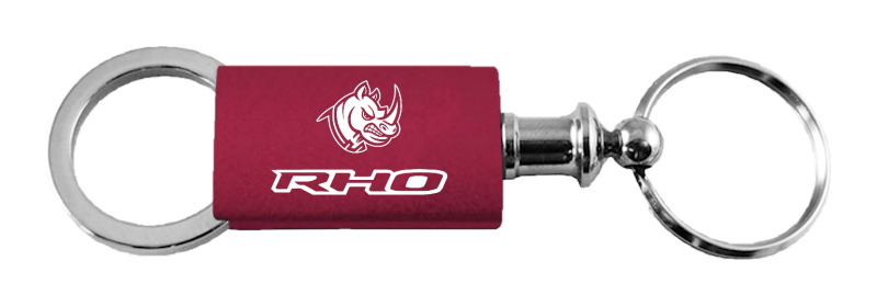 RHO Head Anodized Aluminum Valet Key Fob - Burgundy