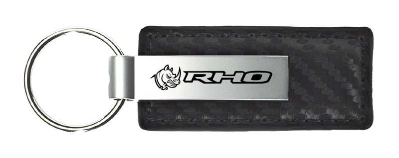 RHO Head Carbon Fiber Leather Key Fob - Black