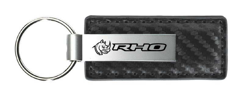 RHO Head Carbon Fiber Leather Key Fob - Gun Metal