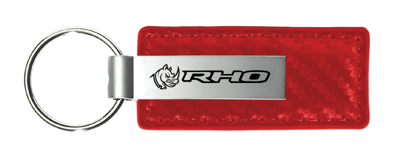 RHO Head Carbon Fiber Leather Key Fob - Red