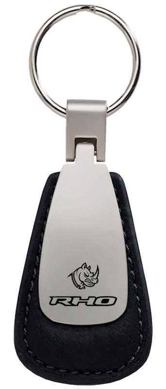 RHO Head Leather Teardrop Key Fob - Black