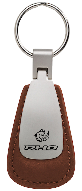 RHO Head Leather Teardrop Key Fob - Brown