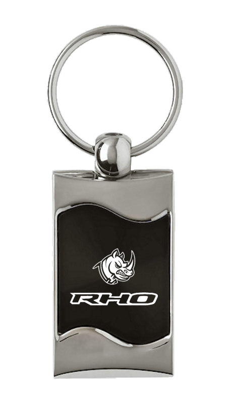 RHO Head Rectangular Wave Key Fob - Black