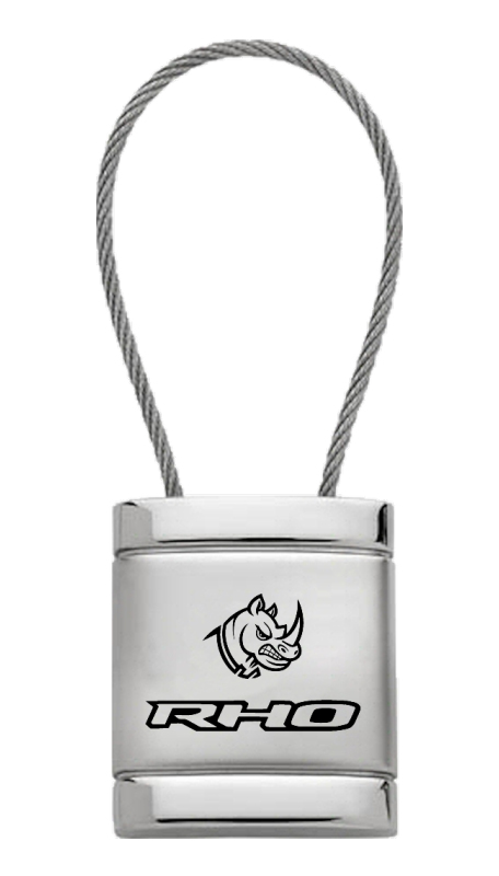 RHO Head Satin-Chrome Cable Key Fob - Silver