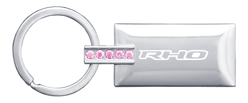 RHO Jeweled Rectangular Key Fob - Pink