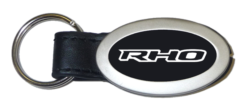 RHO Oval Leather Key Fob - Black