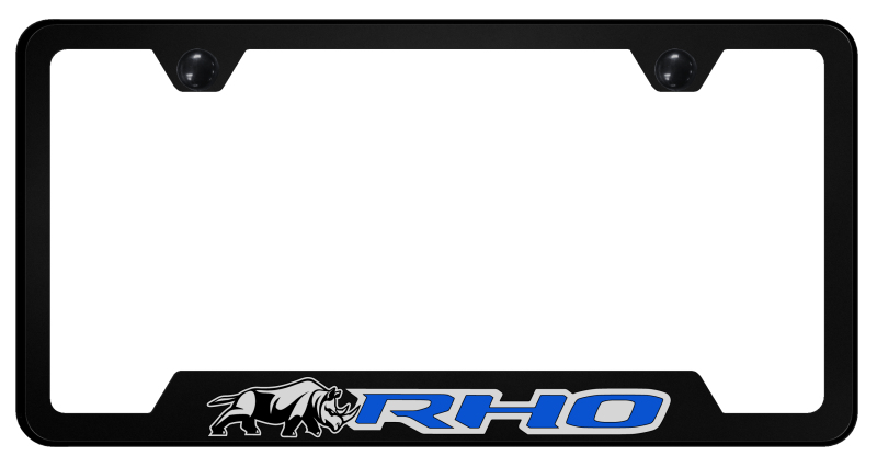 RHO Rhino Blue Cut-Out Frame - UV Print on Black