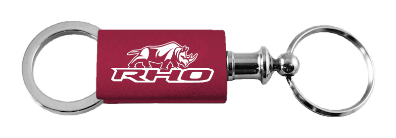 RHO Stacked Anodized Aluminum Valet Key Fob - Burgundy