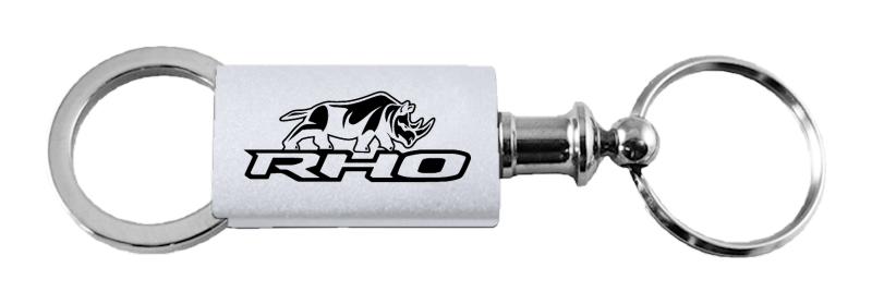 RHO Stacked Anodized Aluminum Valet Key Fob - Silver