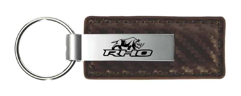 RHO Stacked Carbon Fiber Leather Key Fob - Taupe