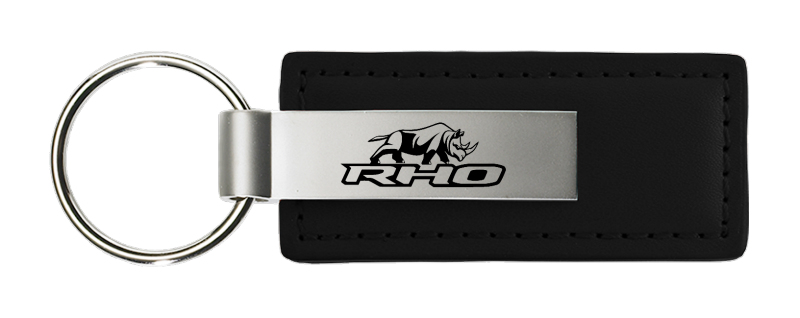 RHO Stacked Leather Key Fob - Black