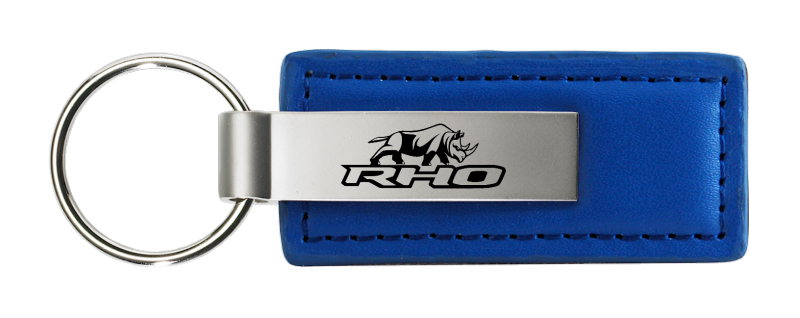 RHO Stacked Leather Key Fob - Blue