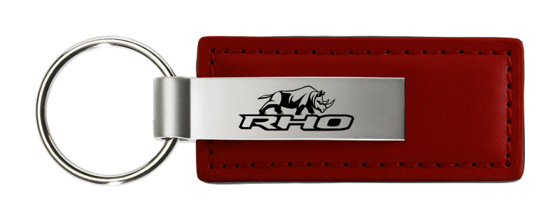 RHO Stacked Leather Key Fob - Burgundy