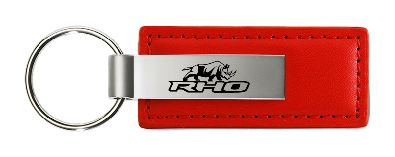 RHO Stacked Leather Key Fob - Red