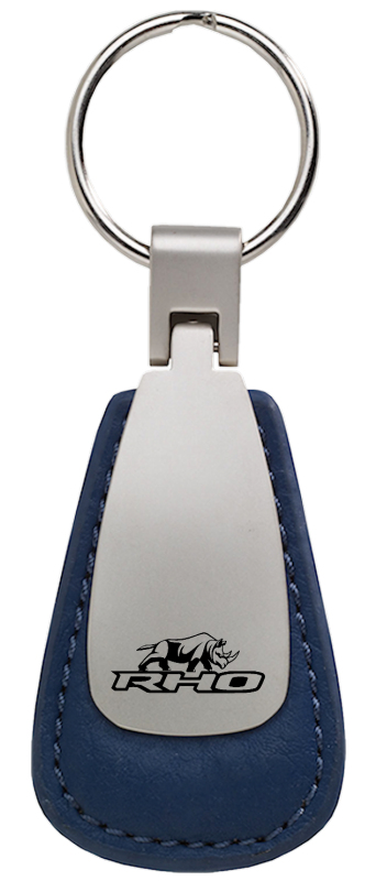 RHO Stacked Leather Teardrop Key Fob - Blue
