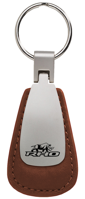 RHO Stacked Leather Teardrop Key Fob - Brown