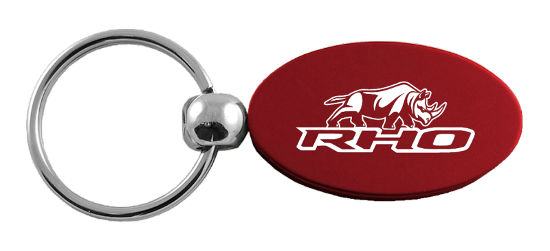RHO Stacked Oval Key Fob - Burgundy